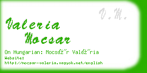 valeria mocsar business card
